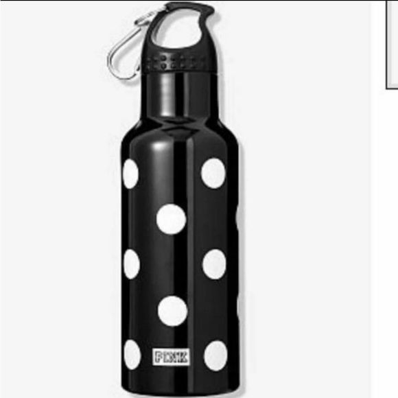 PINK VS Black & White Polka Dots Water Bottle - Picture 1 of 2